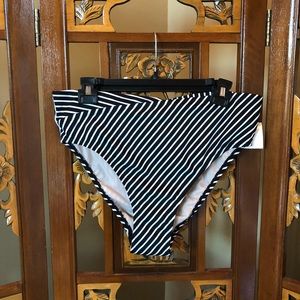 NWT Kona Sol Striped Cheeky Cut Bikini Bottoms